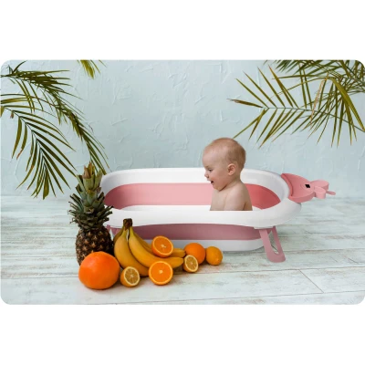 Ricokids RK-282 Vanička pro miminka s LCD teploměrem, bílo-růžová