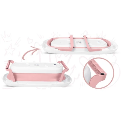 Ricokids RK-282 Vanička pro miminka s LCD teploměrem, bílo-růžová