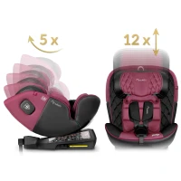 Autosedačka Nukido 710102 Prestige Line ISOFIX, i-Size 40-150 cm, 0-36 kg, čierna a ružová 