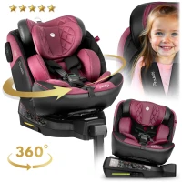 Autosedačka Nukido 710102 Prestige Line ISOFIX, i-Size 40-150 cm, 0-36 kg, čierna a ružová 
