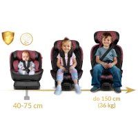 Autosedačka Nukido 710102 Prestige Line ISOFIX, i-Size 40-150 cm, 0-36 kg, čierna a ružová 