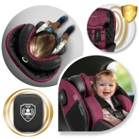 Autosedačka Nukido 710102 Prestige Line ISOFIX, i-Size 40-150 cm, 0-36 kg, čierna a ružová 