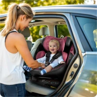 Autosedačka Nukido 710102 Prestige Line ISOFIX, i-Size 40-150 cm, 0-36 kg, čierna a ružová 