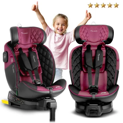 Autosedačka Nukido 710102 Prestige Line ISOFIX, i-Size 40-150 cm, 0-36 kg, čierna a ružová 