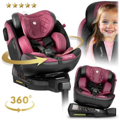 Autosedačka Nukido 710102 Prestige Line ISOFIX, i-Size 40-150 cm, 0-36 kg, čierna a ružová 