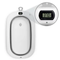 Ricokids RK-287 Skladacie detské vanička s teplomerom a vložkou, bielo-sivá