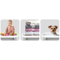 Ricokids RK-287 Skladacie detské vanička s teplomerom a vložkou, bielo-sivá