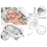 Ricokids RK-287 Skladacie detské vanička s teplomerom a vložkou, bielo-sivá
