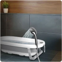 Ricokids RK-287 Skladacie detské vanička s teplomerom a vložkou, bielo-sivá