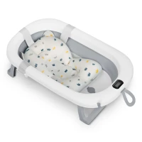 Ricokids RK-287 Skladacie detské vanička s teplomerom a vložkou, bielo-sivá