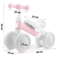 Ricokids 760600 Trojkolový balančný bicykel pre deti, ružový