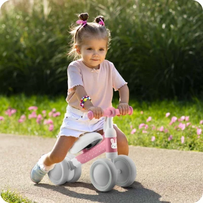 Ricokids 760600 Trojkolový balančný bicykel pre deti, ružový