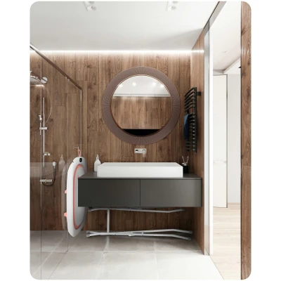 Ricokids RK-287 Skládací dětská vanička se stojanem, teploměrem a vložkou, bílo-růžová