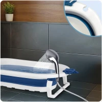 Ricokids RK-286 Skladacie detské vanička s vložkou, biela a modrá