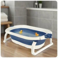 Ricokids RK-286 Skladacie detské vanička s vložkou, biela a modrá
