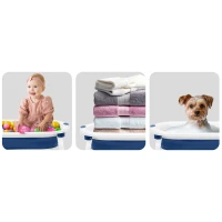 Ricokids RK-286 Skladacie detské vanička s vložkou, biela a modrá