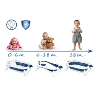 Ricokids RK-286 Skladacie detské vanička s vložkou, biela a modrá