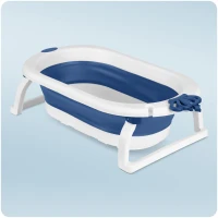 Ricokids RK-286 Skladacie detské vanička s vložkou, biela a modrá