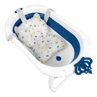 Ricokids RK-286 Skladacie detské vanička s vložkou, biela a modrá