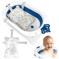 Ricokids RK-286 Skladacie detské vanička s vložkou, biela a modrá