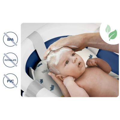 Ricokids RK-286 Skladacie detské vanička s vložkou, biela a modrá