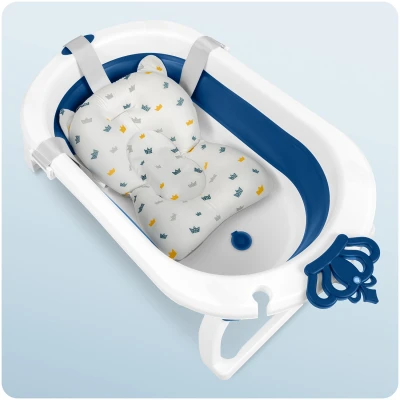 Ricokids RK-286 Skladacie detské vanička s vložkou, biela a modrá