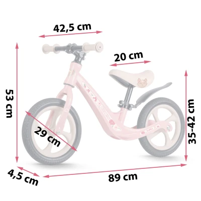 Ricokids 760503 FUNNU detský balančný bicykel, ružový