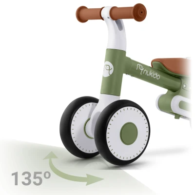 Nukido NK-603 Detský balančný bicykel, biely a zelený