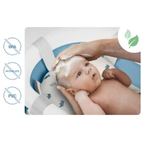 Ricokids RK-287 Skládací dětská vanička se stojanem, teploměrem a vložkou, bílo-modrá