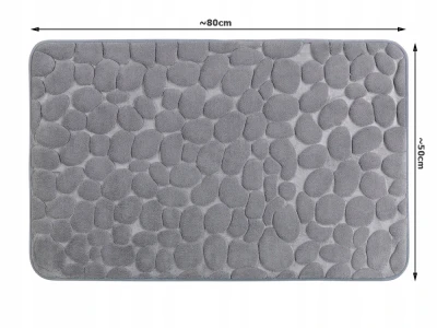Verk 27606 Koupelnová předložka z paměťové pěny, protiskluzová, 50 x 80 cm, šedá