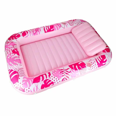 KIK KX2856 Nafukovacie ležadlo na vodu s vankúšom 175×115×24 cm, ružové