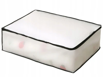 Verk 27377 Úložný organizér na ložní prádlo a textil 60x45x30 cm, bílo-černý