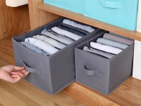 Verk 27391 Skládací organizér na oblečení, 9 přihrádek, šedý