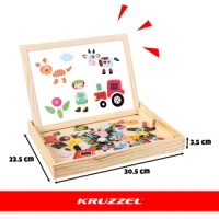 Kruzzel 25637 Drevená magnetická tabuľa, 108 dielov