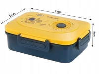 Verk 07326 Box na desiatu s priehradkami a príborom 1500 ml, modrý a žltý