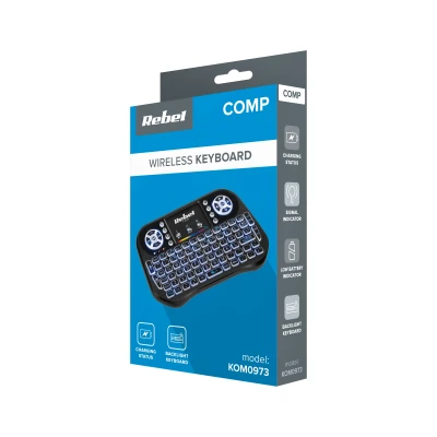 Rebel KOM0973 Mini Q5 bezdrátová klávesnice s touchpadem, 2,4 GHz, 1020 mAh