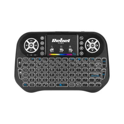 Rebel KOM0973 Mini Q5 bezdrátová klávesnice s touchpadem, 2,4 GHz, 1020 mAh