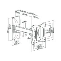 Cabletech UCH0200 Nástenný držiak pre TV 13-27, LPA51-111, čierny