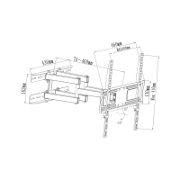 Cabletech UCH0217 Nástenný držiak pre televízory s uhlopriečkou 26-55", LPA52-09446, čierny