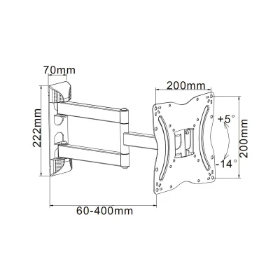 Cabletech UCH0214 Univerzální držák TV 13-42", naklápěcí a otočný