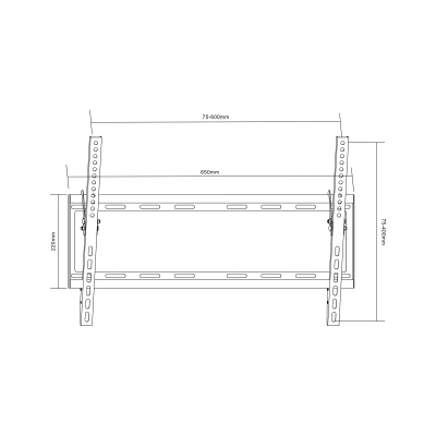 Cabletech UCH0155 Univerzálny držiak na stenu pre LED televízory 37-70", LP34-46T, naklonenie -15°