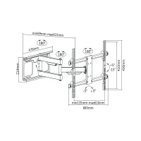 Cabletech UCH0205 Nástěnný držák TV 37-70", LPA49-463D, černý