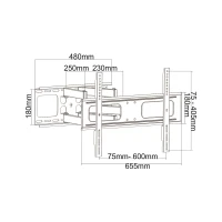 Cabletech UCH0232 Univerzálny držiak na televízor 37-80", UPA36-466, čierny