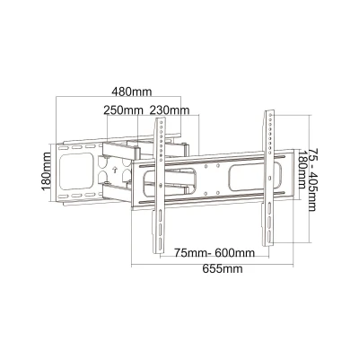 Cabletech UCH0232 Univerzálny držiak na televízor 37-80", UPA36-466, čierny