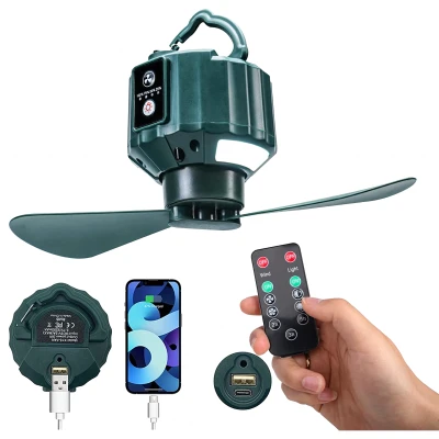 RealG RC-K-1484 Přenosný závěsný LED ventilátor s dálkovým ovládáním USB, 5200 mAh