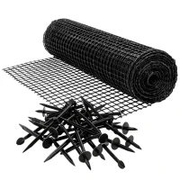 RealG RC-K-1607 Sieť proti krtkom 200 m, 30 g/m², čierna, veľkosť ôk 16×16 mm + 50 kotiev