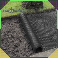 RealG RC-K-1607 Sieť proti krtkom 200 m, 30 g/m², čierna, veľkosť ôk 16×16 mm + 50 kotiev