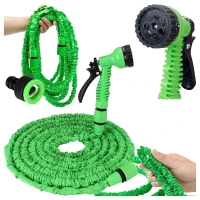 RealG RC-K-1438 Zahradní hadice s pistolí, flexibilní, 2,5 - 7,5 m, zelená