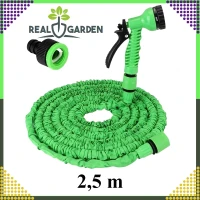 RealG RC-K-1438 Zahradní hadice s pistolí, flexibilní, 2,5 - 7,5 m, zelená
