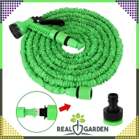 RealG RC-K-1438 Zahradní hadice s pistolí, flexibilní, 2,5 - 7,5 m, zelená